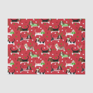 Christmas Basset Hound Tissue Paper