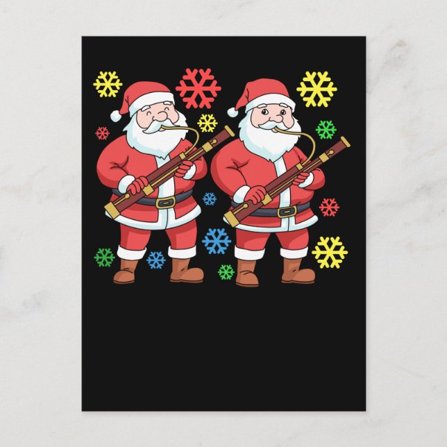 Christmas Bassoon Bassoonist Gifts Men Orchestra Postcard (Front)