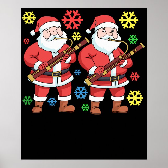 Christmas Bassoon Bassoonist Gifts Men Orchestra Poster (Front)