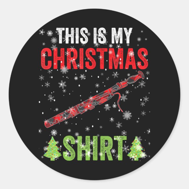 Christmas Bassoon Player Ornaments Tree 2022 Xmas Classic Round Sticker (Front)