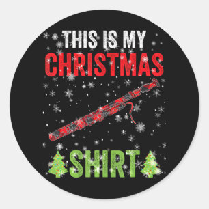 Christmas Bassoon Player Ornaments Tree 2022 Xmas Classic Round Sticker