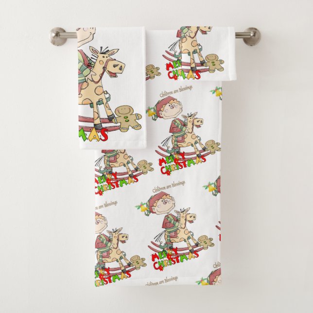 Christmas Bath Towel Sets, Children are Blessings (Insitu)