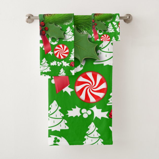 Christmas Bath Towel Sets, Christmas Candle (Insitu)