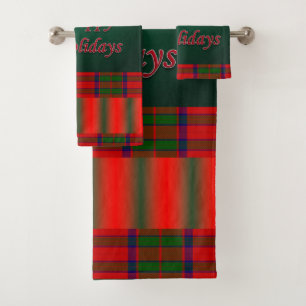 Christmas Bath Towel Sets, Happy Holidays