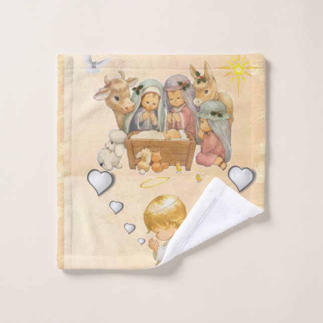 Christmas Bath Towel Sets, Jesus Christ (Wash Cloth)