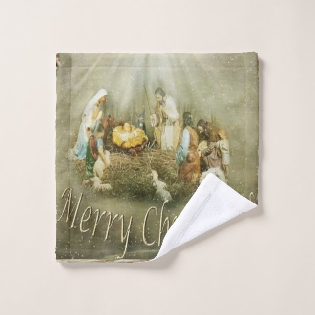 Christmas Bath Towel Sets, Jesus Christ (Wash Cloth)