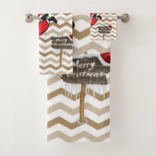 Christmas Bath Towel Sets, Merry Christmas