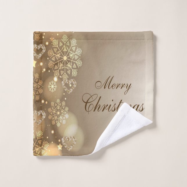 Christmas Bath Towel Sets, Merry Christmas (Wash Cloth)