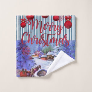 Christmas Bath Towel Sets, Merry Christmas