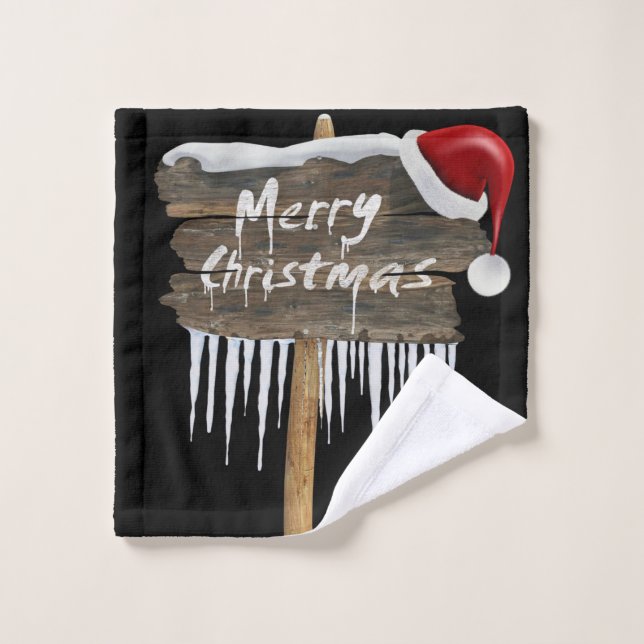 Christmas Bath Towel Sets, Merry Christmas (Wash Cloth)