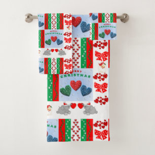 Christmas Bath Towel Sets, Merry Christmas
