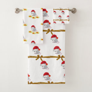 Christmas Bath Towel Sets, Possum