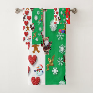 Christmas Bath Towel Sets, Santa