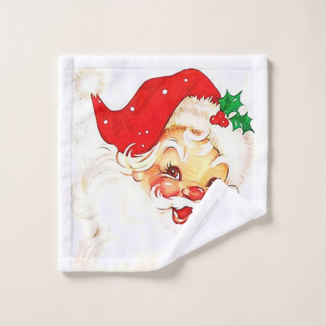 Christmas Bath Towel Sets, Santa (Wash Cloth)