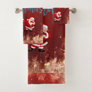 Christmas Bath Towel Sets, Santa