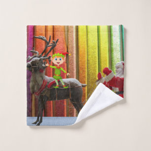Christmas Bath Towel Sets, Santa Elf