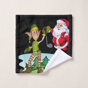 Christmas Bath Towel Sets, Santa Golf