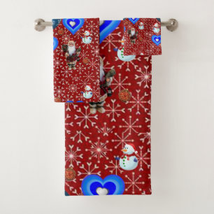 Christmas Bath Towel Sets, Snowman