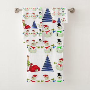 Christmas Bath Towel Sets, Snowman