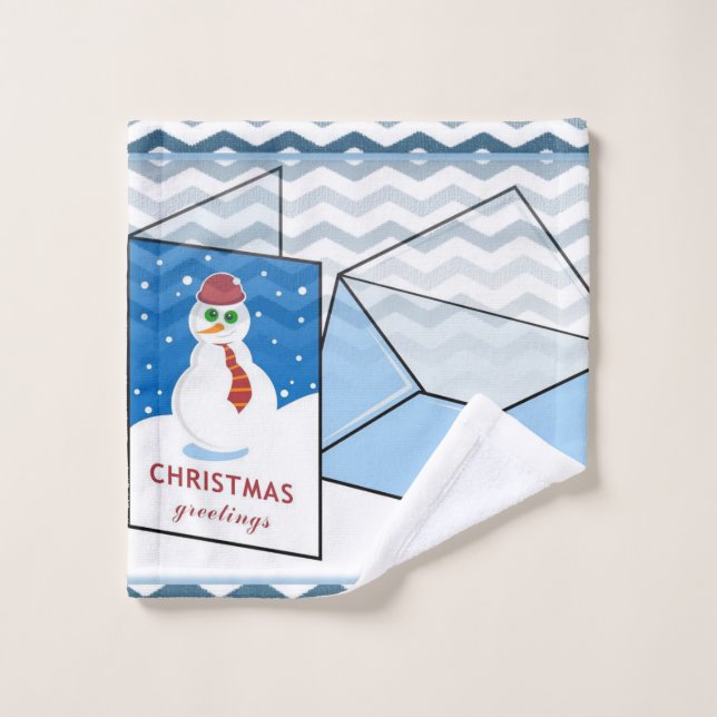 Christmas Bath Towel Sets, Snowman (Wash Cloth)