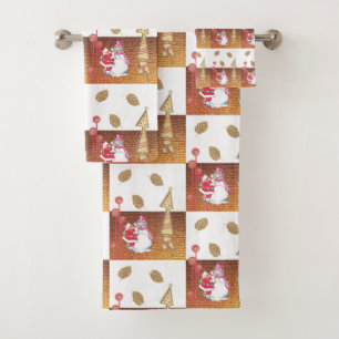 Christmas Bath Towel Sets, Snowman