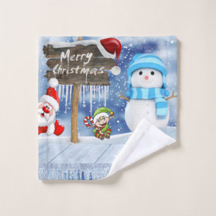 Christmas Bath Towel Sets, Snowman