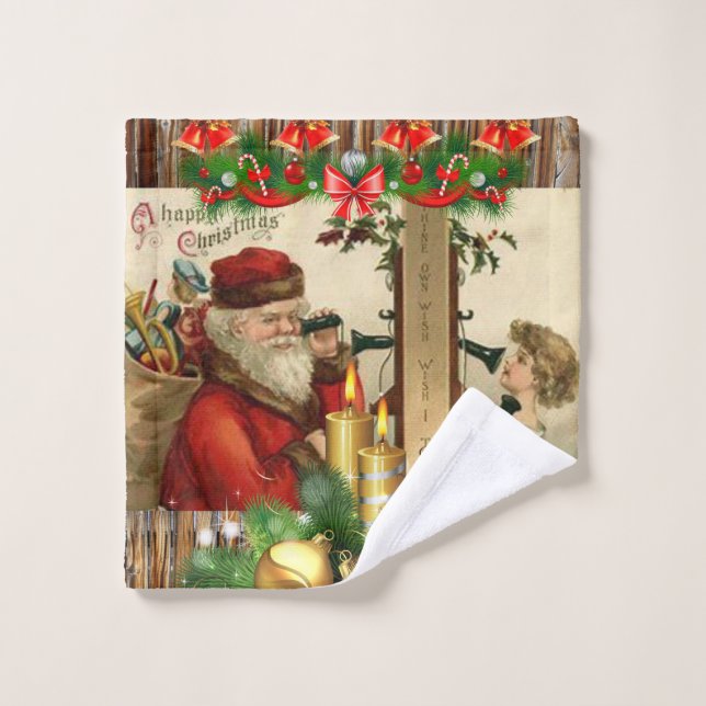 Christmas Bath Towel Sets, Vintage (Wash Cloth)