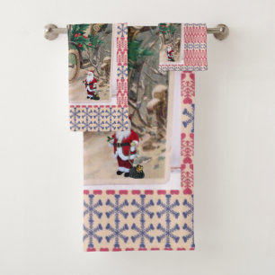 Christmas Bath Towel Sets, Vintage