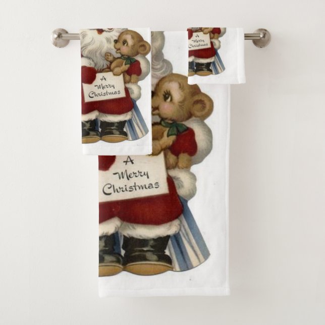 Christmas Bath Towel Sets, Vintage (Insitu)