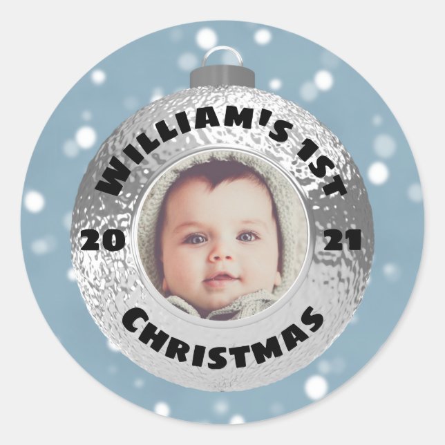 Christmas Bauble Classic Round Sticker (Front)