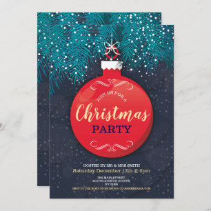 Christmas Bauble  Festive Party Tree Invitation