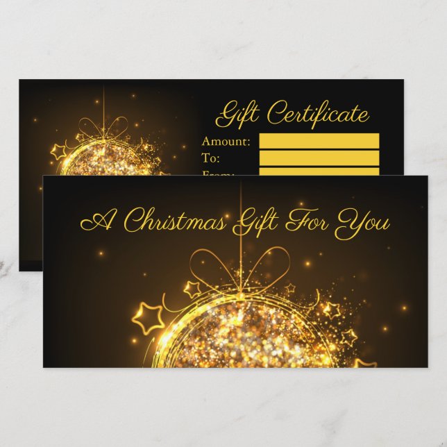 Christmas bauble gold glitter elegant (Front/Back)