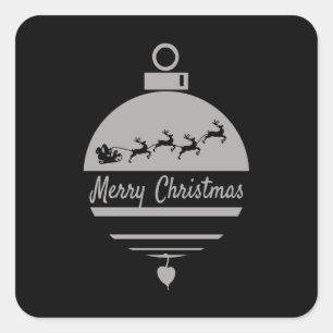 Christmas bauble Merry Christmas Square Sticker