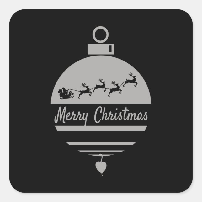 Christmas bauble Merry Christmas Square Sticker (Front)