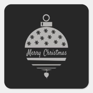 Christmas bauble Merry Christmas Square Sticker