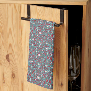 Christmas bauble pattern tea towel