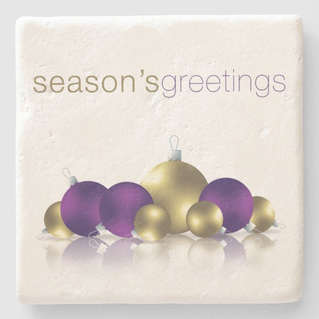 Christmas bauble stone coaster (Front)