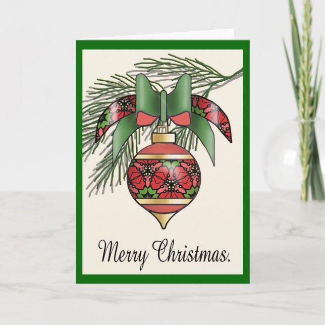 Christmas Baubles - 15 Holiday Card (Front)