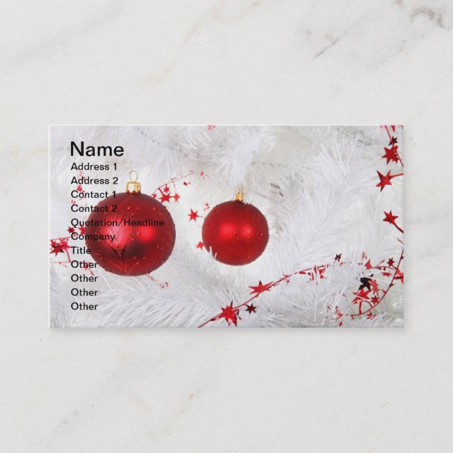 Christmas Baubles Business Card (Front)