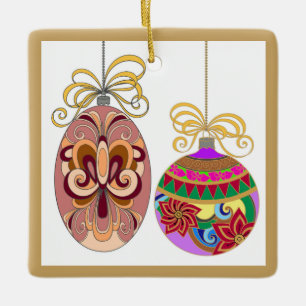 Christmas Baubles Ceramic Ornament
