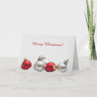 Christmas baubles holiday card