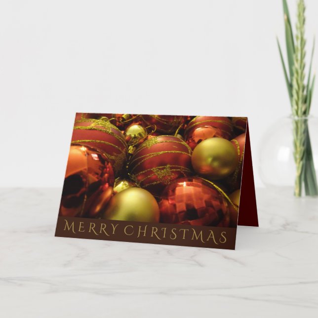 Christmas Baubles Holiday Card (Front)