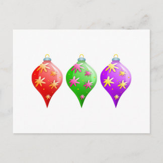 Christmas Baubles Holiday Postcard