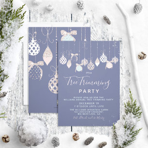 Christmas Baubles Holiday Tree Trimming Party Card