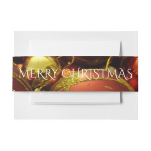 Christmas Baubles Invitation Belly Band