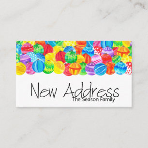 Christmas baubles new address enclosure card
