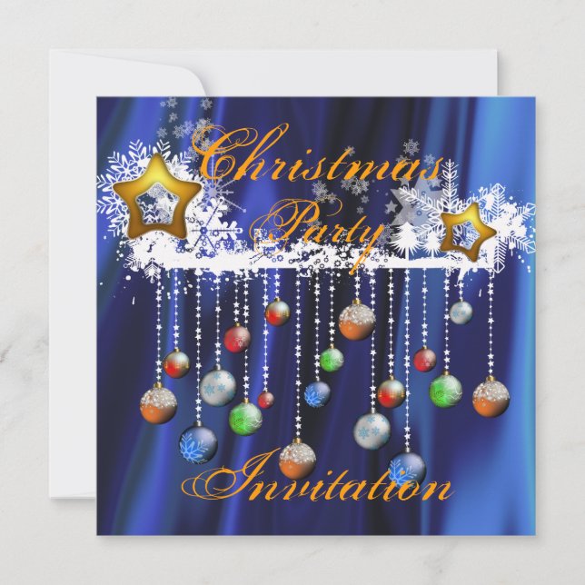 Christmas Baubles Party Invitation (Front)