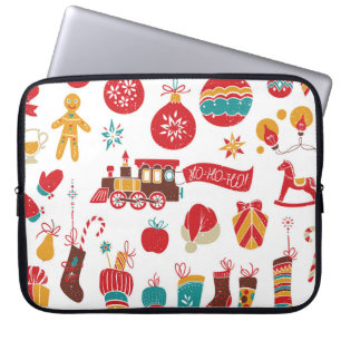 Christmas Baubles: Snowy Vintage Set. Laptop Sleeve