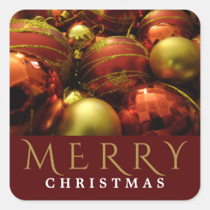 Christmas Baubles Square Sticker