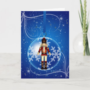 Christmas Baubles with stars and snow Holiday Card